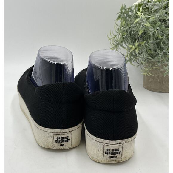 Opening Ceremony Black Platform Canvas Slip on Rubber Sole Sneakers Sz 40/9.5 - Picture 9 of 16